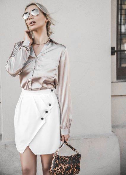 White Button Front Layered Asymmetrical Mini Skirt - Shop Style & More | Fresh Looks, Everyday Deals & Free Shipping