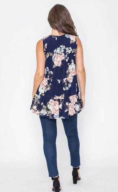 Sleeveless Floral Tiered Tunic - Shop Style & More | Fresh Looks, Everyday Deals & Free Shipping