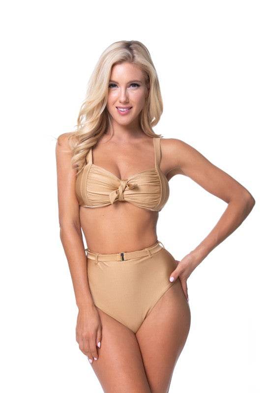 GOLD HIGH WAIST BIKINI SET - Shop Style & More | Fresh Looks, Everyday Deals & Free Shipping