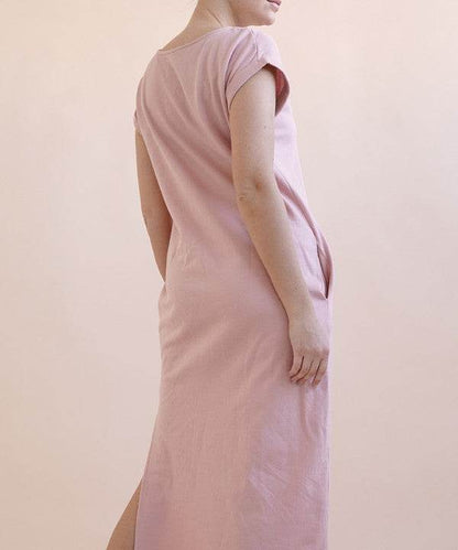 BRUSHED ORGANIC HEMP Side Slit Maxi Dress - Shop Style & More | Fresh Looks, Everyday Deals & Free Shipping