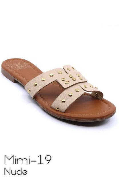 Slide sandal with rivet studs Sandals