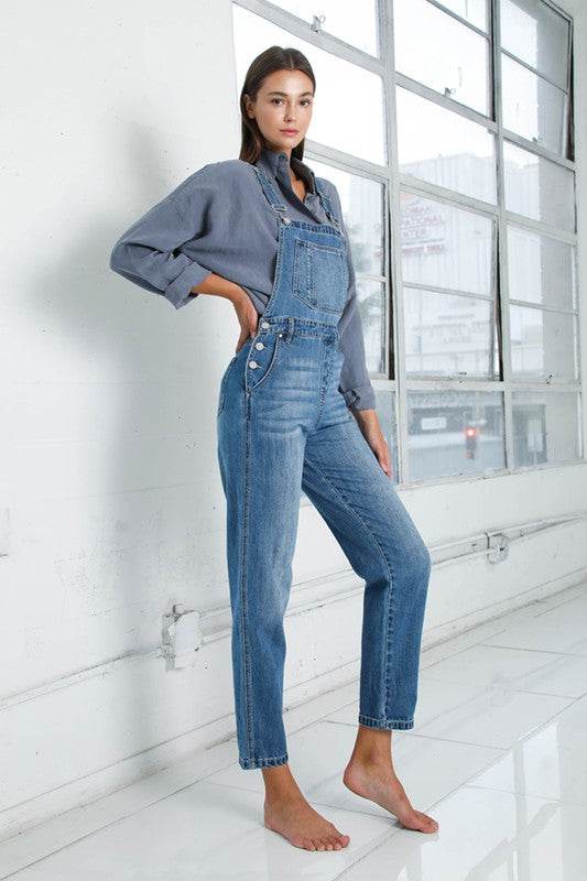 Pocket Detail Denim Overall Jumpsuit - Shop Style & More | Fresh Looks, Everyday Deals & Free Shipping