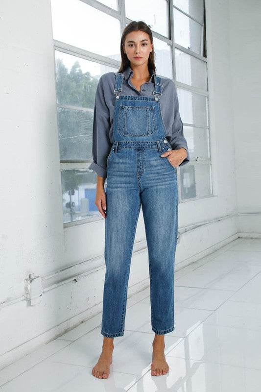 Pocket Detail Denim Overall Jumpsuit - Shop Style & More | Fresh Looks, Everyday Deals & Free Shipping