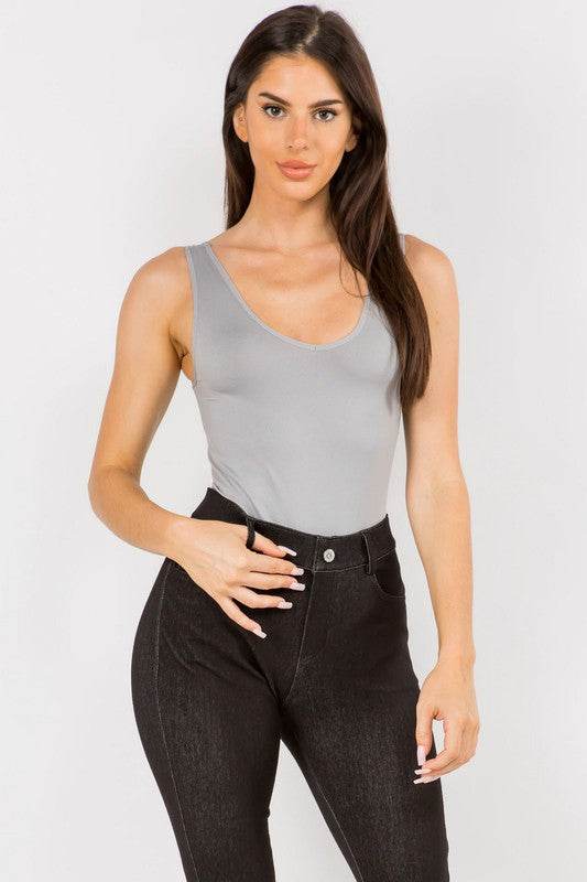 Reversible V-Neck Basic Tank Top Thong Bodysuit - Shop Style & More | Fresh Looks, Everyday Deals & Free Shipping