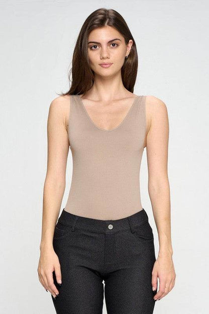 Reversible V-Neck Basic Tank Top Thong Bodysuit - Shop Style & More | Fresh Looks, Everyday Deals & Free Shipping