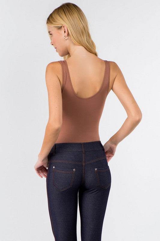 Reversible V-Neck Basic Tank Top Thong Bodysuit - Shop Style & More | Fresh Looks, Everyday Deals & Free Shipping