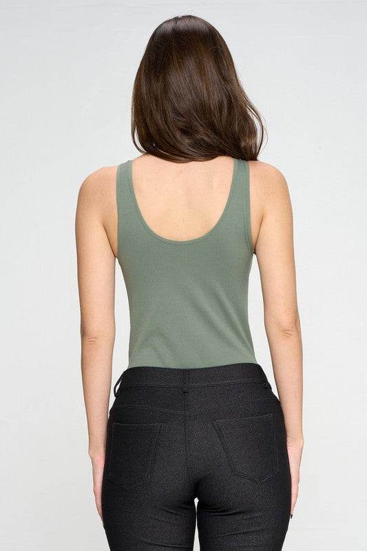 Reversible V-Neck Basic Tank Top Thong Bodysuit - Shop Style & More | Fresh Looks, Everyday Deals & Free Shipping