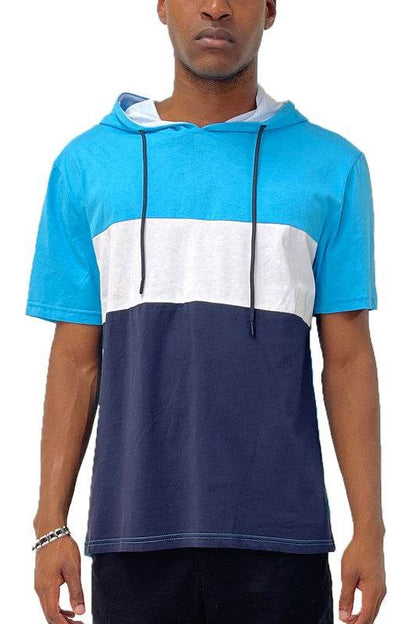 SOLID COLOR BLOCK SHORT SLEEVE HOODIE - Shop Style & More | Fresh Looks, Everyday Deals & Free Shipping