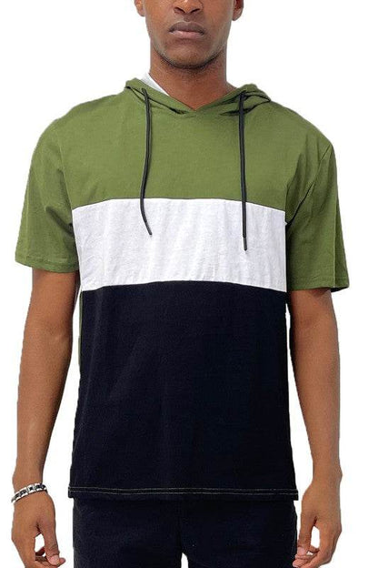 SOLID COLOR BLOCK SHORT SLEEVE HOODIE - Shop Style & More | Fresh Looks, Everyday Deals & Free Shipping