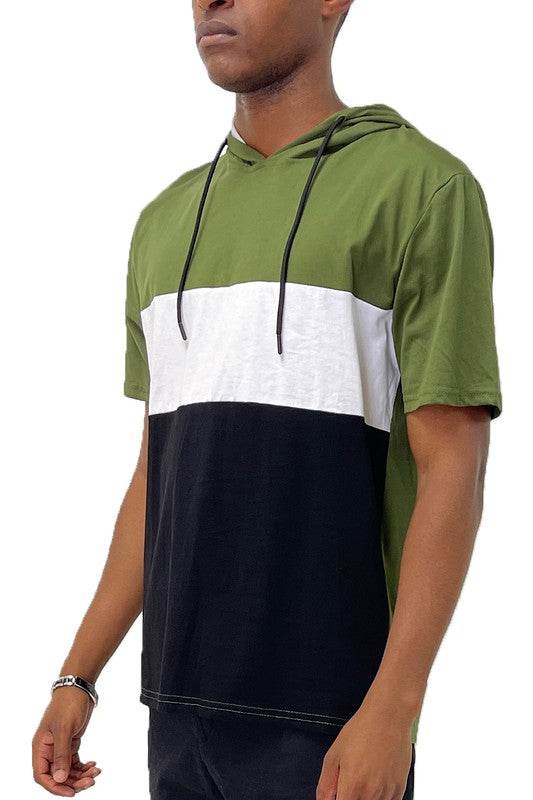 SOLID COLOR BLOCK SHORT SLEEVE HOODIE - Shop Style & More | Fresh Looks, Everyday Deals & Free Shipping