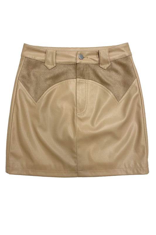 Western contrast pleather mini skirt - Shop Style & More | Fresh Looks, Everyday Deals & Free Shipping