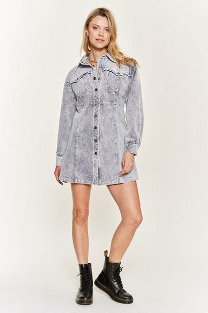 WASHED CORDUROY MINI DRESS JJD5006 - Shop Style & More | Fresh Looks, Everyday Deals & Free Shipping