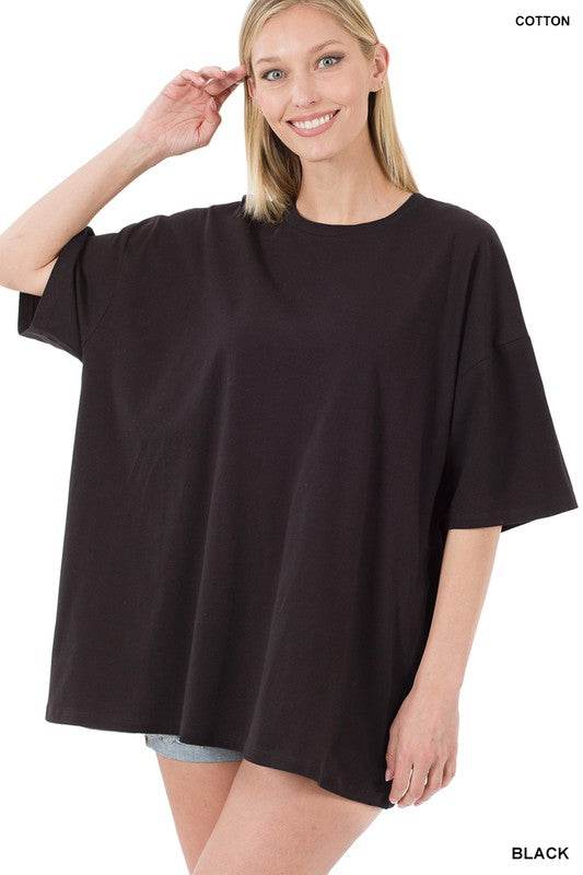 Cotton Drop Shoulder Boyfriend Box Tee - Shop Style & More | Fresh Looks, Everyday Deals & Free Shipping