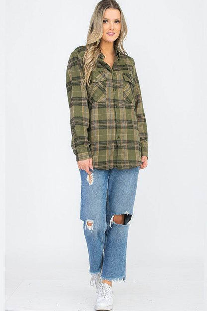 Regular Fit Checker Plaid Flannel Long Sleeve - Shop Style & More | Fresh Looks, Everyday Deals & Free Shipping