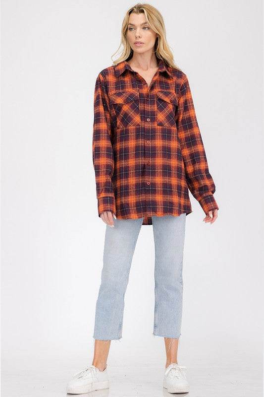 Regular Fit Checker Plaid Flannel Long Sleeve - Shop Style & More | Fresh Looks, Everyday Deals & Free Shipping