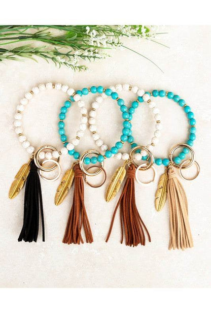 Boho Stone Key Ring Bracelet - Shop Style & More | Fresh Looks, Everyday Deals & Free Shipping