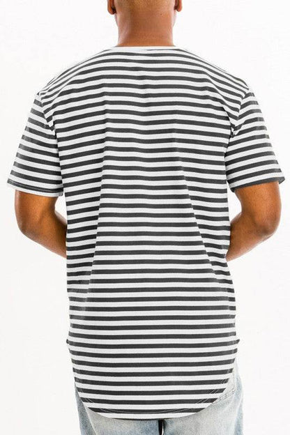 STRIPED ELONGATED TSHIRT - Shop Style & More | Fresh Looks, Everyday Deals & Free Shipping