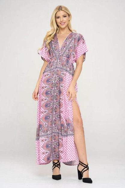 Surplice Maxi Dress with Side Slit - Shop Style & More | Fresh Looks, Everyday Deals & Free Shipping