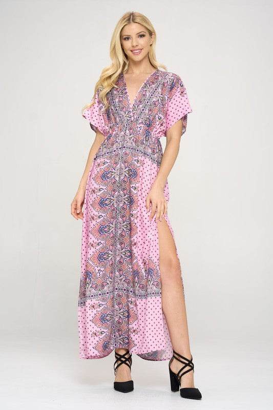 Surplice Maxi Dress with Side Slit - Shop Style & More | Fresh Looks, Everyday Deals & Free Shipping