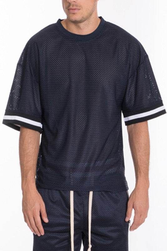 MESH SLEEVE TAPE ATHLETIC TSHIRT - Shop Style & More | Fresh Looks, Everyday Deals & Free Shipping