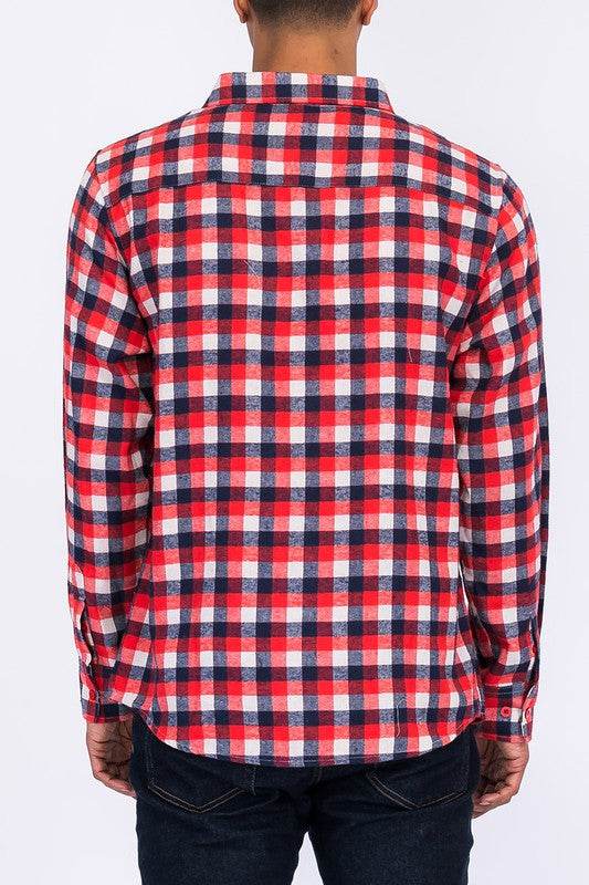 Weiv Regular Fit Checker Plaid Flannel Long Sleeve - Shop Style & More | Fresh Looks, Everyday Deals & Free Shipping