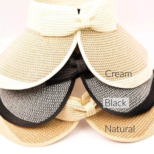 Two Tone Bow Foldable Roll Up Summer Beach Visor - Shop Style & More | Fresh Looks, Everyday Deals & Free Shipping