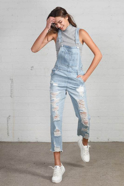 HEAVY DISTRESSED STRAIGHT FIT OVERALL - Shop Style & More | Fresh Looks, Everyday Deals & Free Shipping