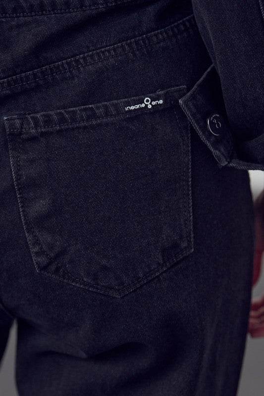 High Waist Flap Pocket Half Button Denim Jumpsuit - Shop Style & More | Fresh Looks, Everyday Deals & Free Shipping