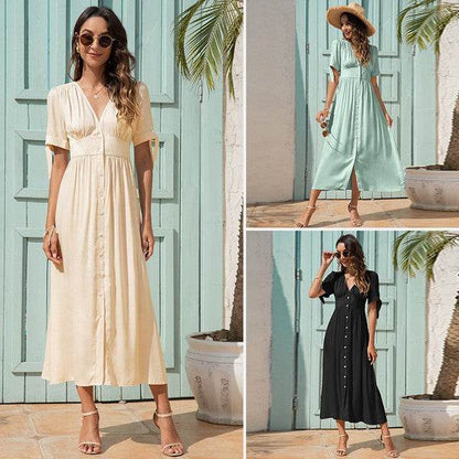 Maxi Dress with buttons on the front - Shop Style & More | Fresh Looks, Everyday Deals & Free Shipping
