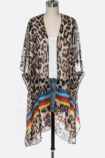 Color Stripe Leopard Kimono - Shop Style & More | Fresh Looks, Everyday Deals & Free Shipping