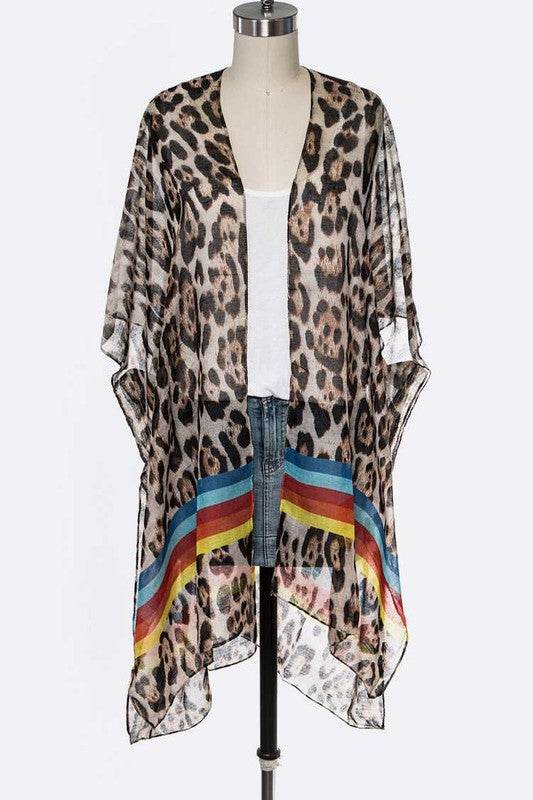 Color Stripe Leopard Kimono - Shop Style & More | Fresh Looks, Everyday Deals & Free Shipping