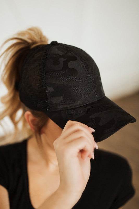 Camo Messy Bun Ponytail Womens Hat - Shop Style & More | Fresh Looks, Everyday Deals & Free Shipping