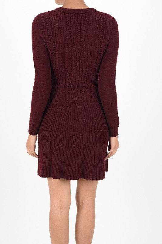 Sexy Cable and Ribbed Knit Stretch Sweater Dress - Shop Style & More | Fresh Looks, Everyday Deals & Free Shipping