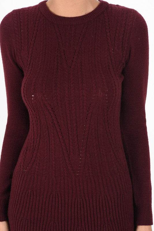 Sexy Cable and Ribbed Knit Stretch Sweater Dress - Shop Style & More | Fresh Looks, Everyday Deals & Free Shipping