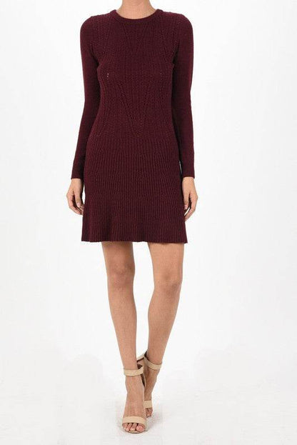 Sexy Cable and Ribbed Knit Stretch Sweater Dress - Shop Style & More | Fresh Looks, Everyday Deals & Free Shipping