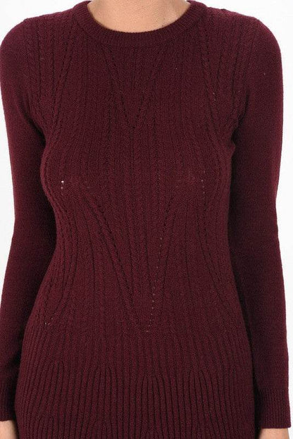 Sexy Cable and Ribbed Knit Stretch Sweater Dress - Shop Style & More | Fresh Looks, Everyday Deals & Free Shipping
