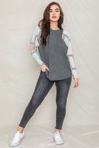 Long Sleeve Patchwork Tunic - Shop Style & More | Fresh Looks, Everyday Deals & Free Shipping