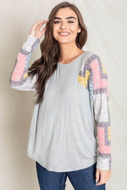 Long Sleeve Patchwork Tunic - Shop Style & More | Fresh Looks, Everyday Deals & Free Shipping