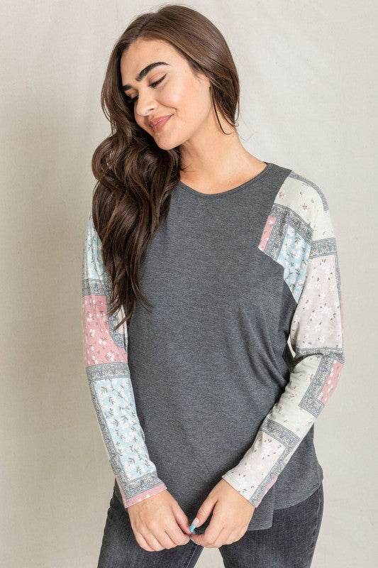Long Sleeve Patchwork Tunic - Shop Style & More | Fresh Looks, Everyday Deals & Free Shipping