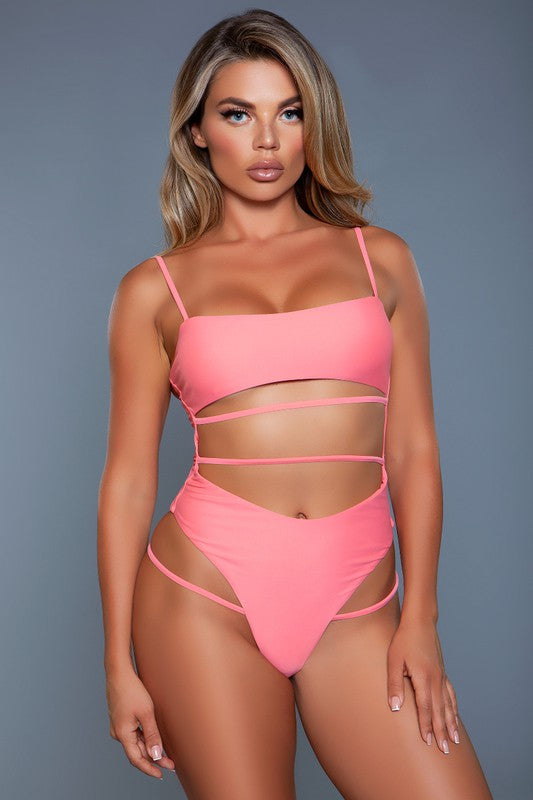 Venetia Swimsuit Peach One-Piece Swimwear