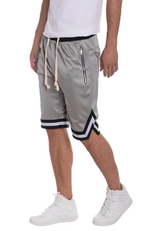 STRIPED BAND SOLID BASKETBALL SHORTS - Shop Style & More | Fresh Looks, Everyday Deals & Free Shipping