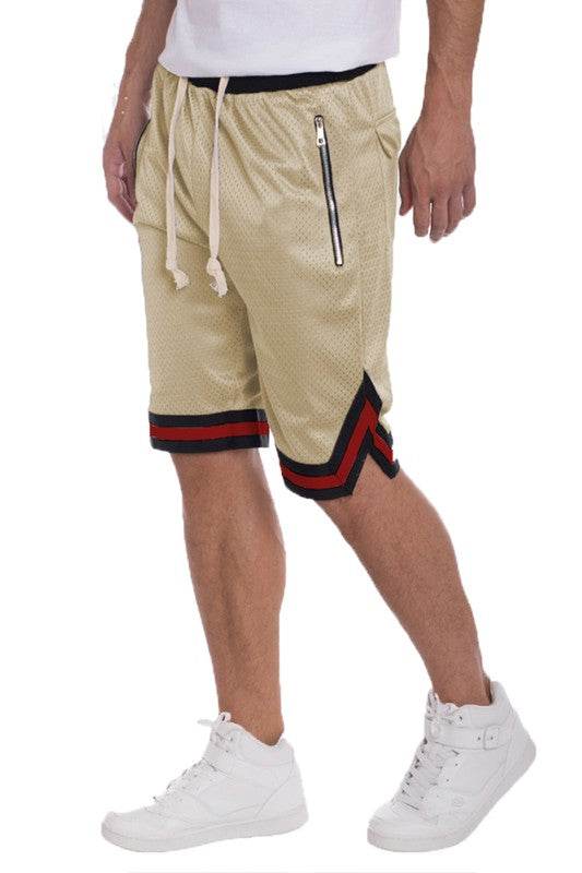 STRIPED BAND SOLID BASKETBALL SHORTS - Shop Style & More | Fresh Looks, Everyday Deals & Free Shipping