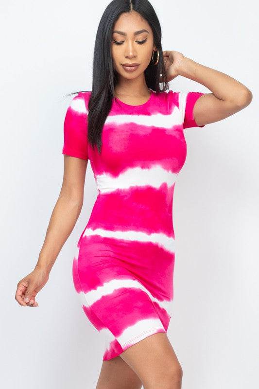 Stripe Tie-Dye Printed Midi Dress - Shop Style & More | Fresh Looks, Everyday Deals & Free Shipping