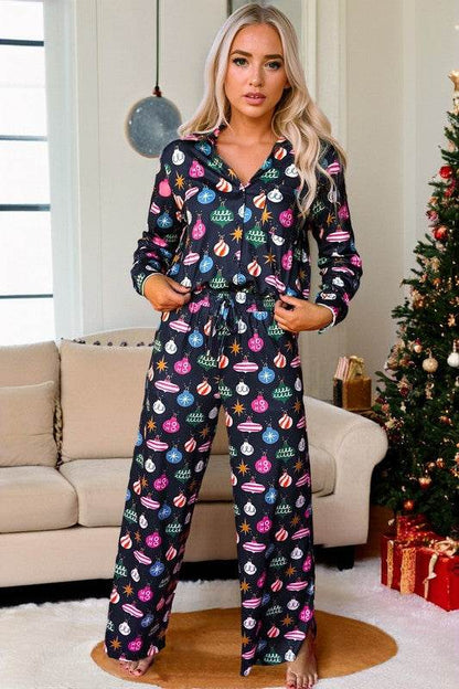 Women Christmas Print Shirt and Pants Pajama Set - Shop Style & More | Fresh Looks, Everyday Deals & Free Shipping