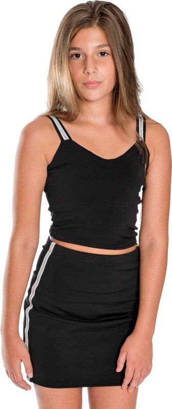 KIDS ELASTIC STRAP CROP TOP AND SKIRT DRESS SET - Shop Style & More | Fresh Looks, Everyday Deals & Free Shipping