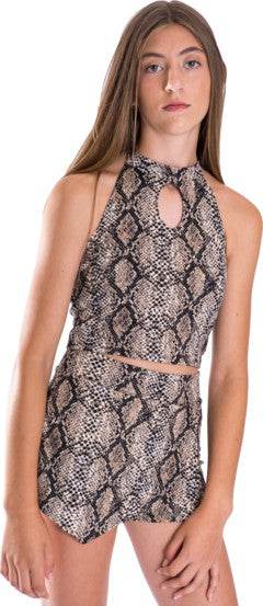 KIDS SNAKE HALTER TOP AND SKORT SET - Shop Style & More | Fresh Looks, Everyday Deals & Free Shipping