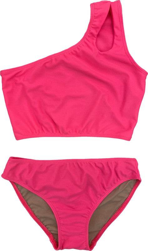 GIRL'S TWO PIECE ONE SHOULDER BATHING SUIT - Shop Style & More | Fresh Looks, Everyday Deals & Free Shipping