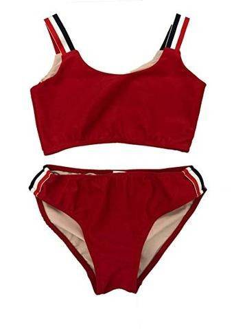 GIRL'S TWO PIECE STRIPE SIDE BATHING SUIT - Shop Style & More | Fresh Looks, Everyday Deals & Free Shipping