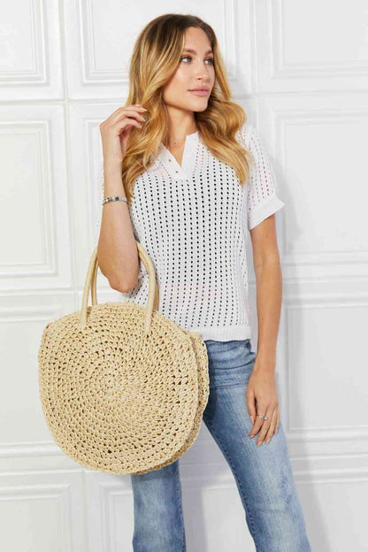 Justin Taylor Beach Date Straw Rattan Handbag in Ivory Bags