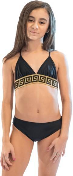 GIRL'S TWO PIECE GOLD TRIM BATHING SUIT - Shop Style & More | Fresh Looks, Everyday Deals & Free Shipping